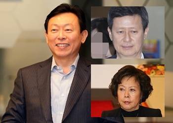 (왼쪽부터 시계방향) 신동빈 회장, 신동주 전 부회장, 신영자 이사장(사진=연합뉴스) 