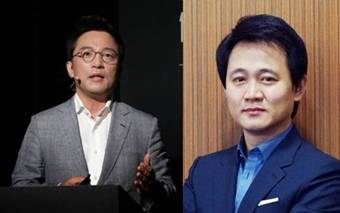 김택진 엔씨소프트 대표(왼쪽)와 방준혁 넷마블게임즈 의장 