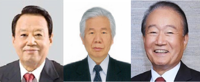 (왼쪽부터) 이상일 일진그룹 회장, 조창걸 한샘 명예회장, 임성기 한미약품 회장. 