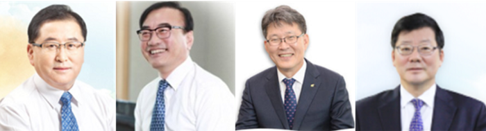 (왼쪽부터) 류갑희 농업기술실용화재단 이사장, 백종호 축산물품질평가원장, 여인홍 한국농수산식품유통공사 사장, 오경태 농림식품기술기획평가원장. 