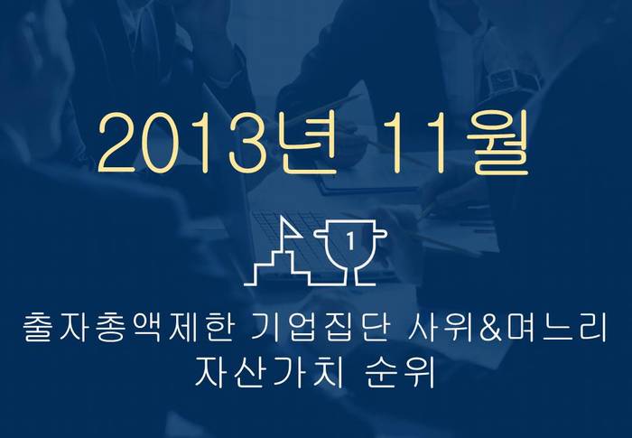 2013년 11월 출자총액제한 기업집단 사위 & 며느리 자산가치 순위