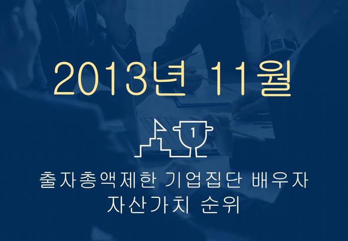 2013년 11월 출자총액제한 기업집단 배우자 자산가치 순위