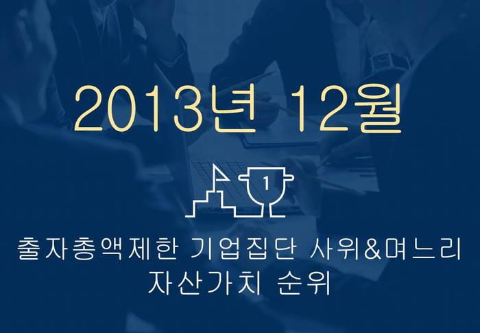 2013년 12월 출자총액제한 기업집단 사위 & 며느리 자산가치 순위