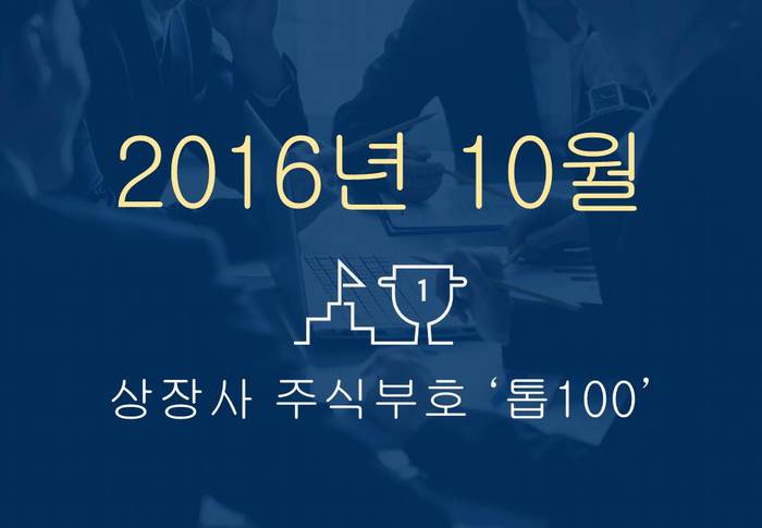 상장사 주식부호 '톱 100' (2016년 10월 04일 기준)