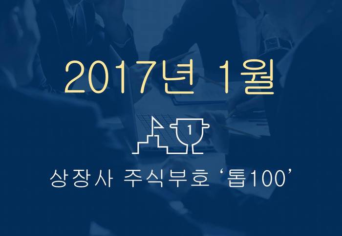 상장사 주식부호 '톱 100' (2017년 01월 02일 기준)