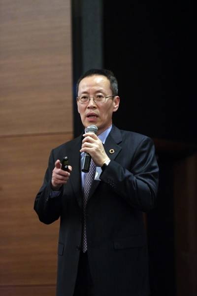 박석범 유엔 글로벌 컴팩트(UNGC)한국협회 사무총장이 22일 열린 ‘제5회 딜로이트-CEO스코어 정책포럼’에서 발언 중이다. 