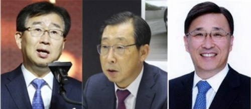 (사진 왼쪽부터)이원희 현대차 사장, 박한우 기아차 사장, 박정국 현대모비스 사장 