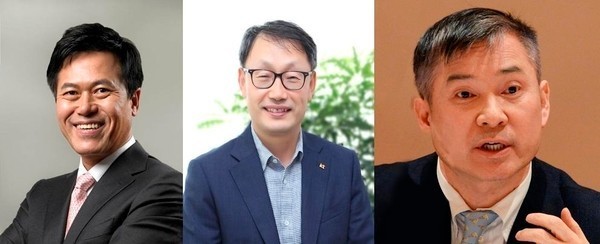왼쪽부터 박정호 SK텔레콤 대표, 구현모 KT 대표, 하현회 LG유플러스 부회장 