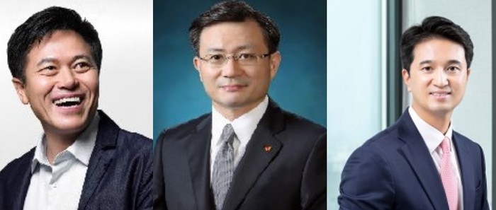 (왼쪽부터)박정호 SK하이닉스 부회장, 유정준 SK E&S 부회장, 추형욱 SK E&S 사장<사진=SK> 