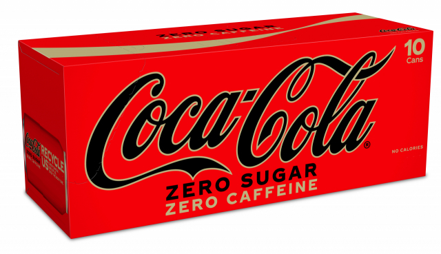 설탕과 카페인이 없는 '코카콜라 제로제로' 제품 패키지 모습. <사진=코카콜라UK 홈페이지 캡처>