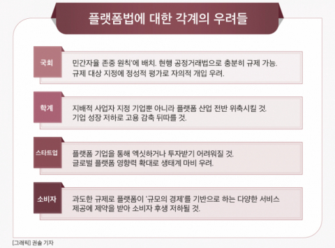 [그래픽] 플랫폼법에 대한 각계의 우려들
