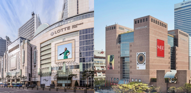 롯데백화점 명동 본점, 신세계백화점 강남점 전경 <사진제공=각사>