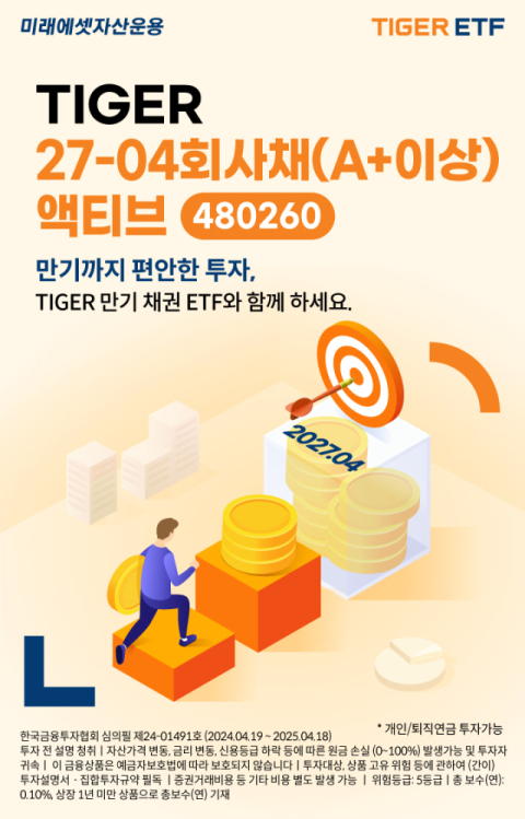 미래에셋운용, ‘TIGER 27-04회사채액티브’ 신규 상장
