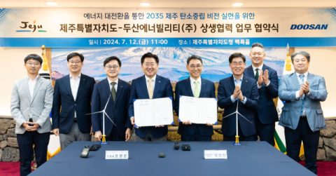 두산에너빌리티, 제주도와 풍력‧수소 청정에너지 협력