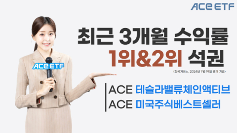 한투운용 ACE ETF 2종, 최근 3개월 수익률 1&middot;2위 석권