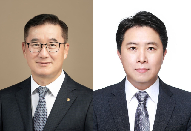 (왼쪽부터) 남정운 한화솔루션 케미칼 부문 대표 내정자·홍정권 한화솔루션 큐셀 부문 대표 내정자. <사진=한화>