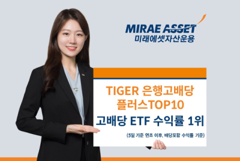 미래에셋운용, &lsquo;TIGER 은행고배당플러스TOP10&rsquo; 고배당 ETF 수익률 1위