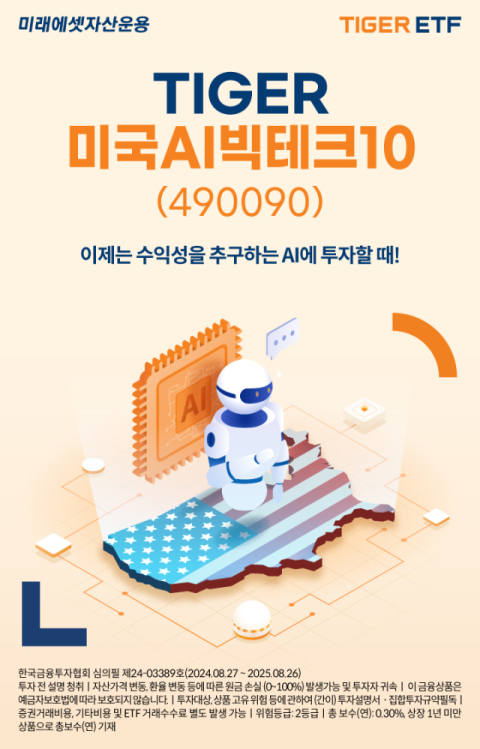 미래에셋운용, &lsquo;TIGER 미국AI빅테크10 ETF&rsquo; 신규 상장