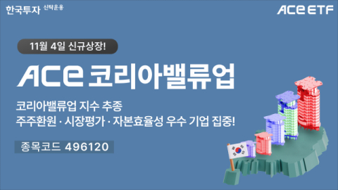 한투운용, ACE 코리아밸류업 ETF 내달 신규 상장