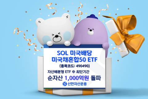 신한자산운용, &lsquo;SOL 미국배당미국채혼합50&rsquo; 순자산 1천억 돌파