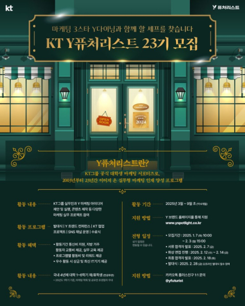 KT, 대학생 마케팅 서포터즈 &lsquo;Y퓨처리스트&rsquo; 23기 모집&hellip;72명 신규 선발