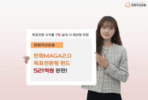 한화자산운용, &lsquo;한화MAGA2.0목표전환형&rsquo;펀드 8영업일 만에 500억 완판