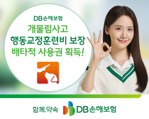 DB손보, &lsquo;개물림 행동교정훈련비 보장&rsquo; 배타적사용권 획득