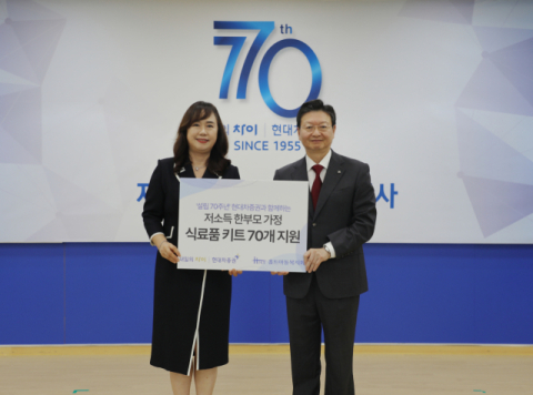 현대차증권, 저소득 한부모 가정 위해 식료품 키트 전달