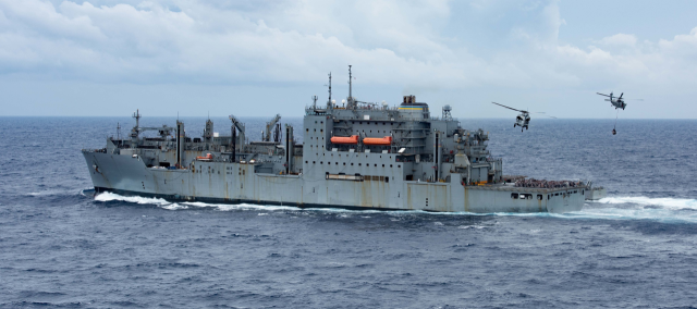 HD현대중공업이 MRO 진행할 미 해군 7함대 소속 ‘USNS 앨런 셰퍼드’함. <사진제공=미 해상수송사령부>