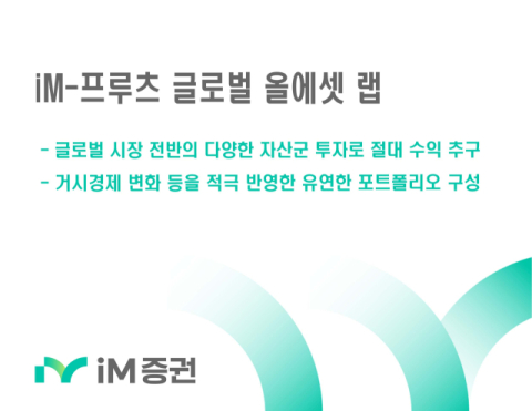 iM증권, &lsquo;iM-프루츠 글로벌 올에셋 랩&rsquo; 판매