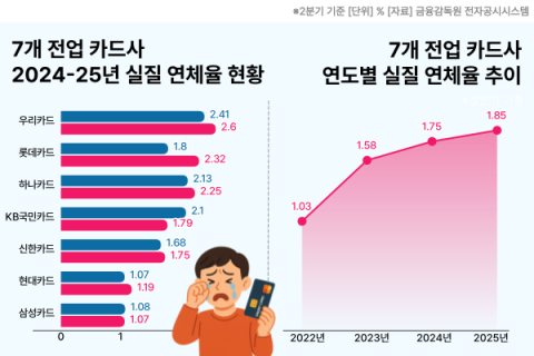 카드업계, 건전성 관리 부담 지속&hellip;KB국민카드는 큰 폭 개선