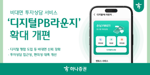 하나증권, 비대면 투자상담 &lsquo;디지털PB라운지&rsquo; 확대 개편