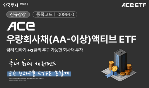 한투운용, &lsquo;ACE 우량회사채(AA-이상)액티브 ETF&rsquo; 신규 상장