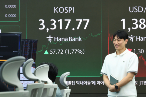 코스피 지수, 장중 3317.77&hellip;역대 최고점 달성