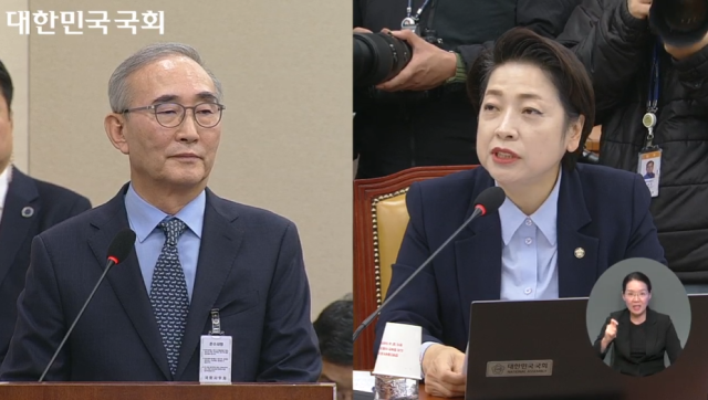 황정아 더불어민주당 의원이 21일 국회 과학기술정보방송통신위원회에서 열린 국정감사에서 김영섭 KT 대표에게 질의하고 있다. <출처=국회 인터넷의사중계시스템 갈무리>