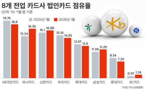 새 격전지 된 11조 법인카드 시장&hellip;하나카드, 4위&rarr;2위 &lsquo;지각변동&rsquo;