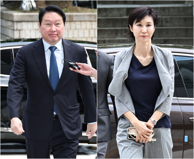 24일 최태원 SK그룹 회장이 노소영 아트센터 나비 관장에게 재산분할금으로 9440억원을 지급해야 한다는 파기환송심 판결이 나왔다. <출처=연합뉴스>