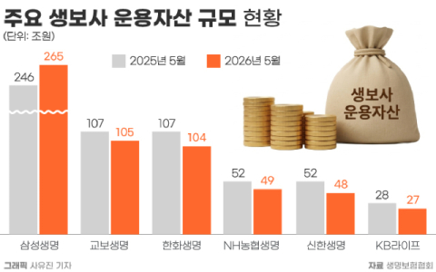 운용자산 1년 새 97조 불어난 생보업계&hellip;삼성생명 빼면 21조&darr;
