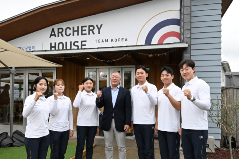 정의선 양궁협회장, 日 찾아 대표팀 직접 격려&hellip;&ldquo;자신 있게 도전하라&rdquo;