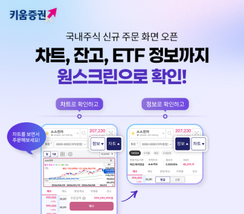 키움증권, 국내주식 신규 주문 화면 오픈